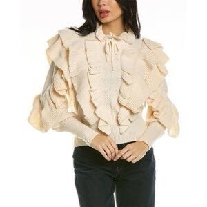 NWT Stellah Ruffle CREAM Sweater